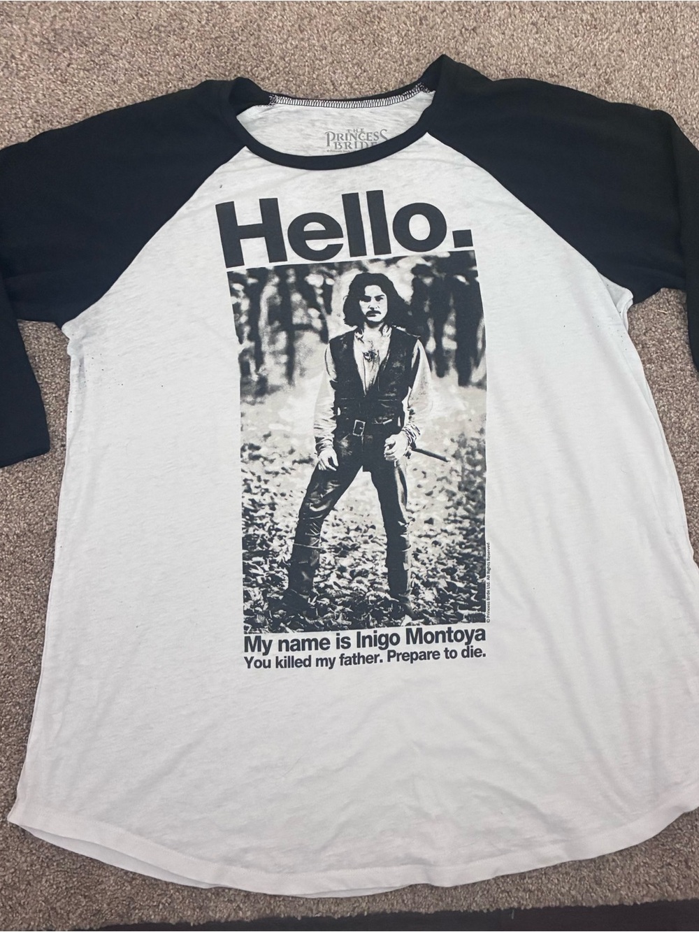 torrid Black and White Raglan 'Hello. My name is Inigo Montoya' Tee